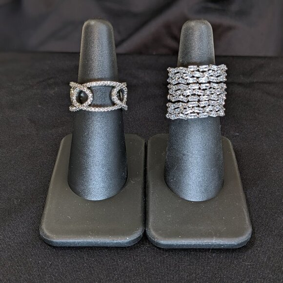 Elegant Crystal & Silver Rings (x4) - Picture 8 of 10